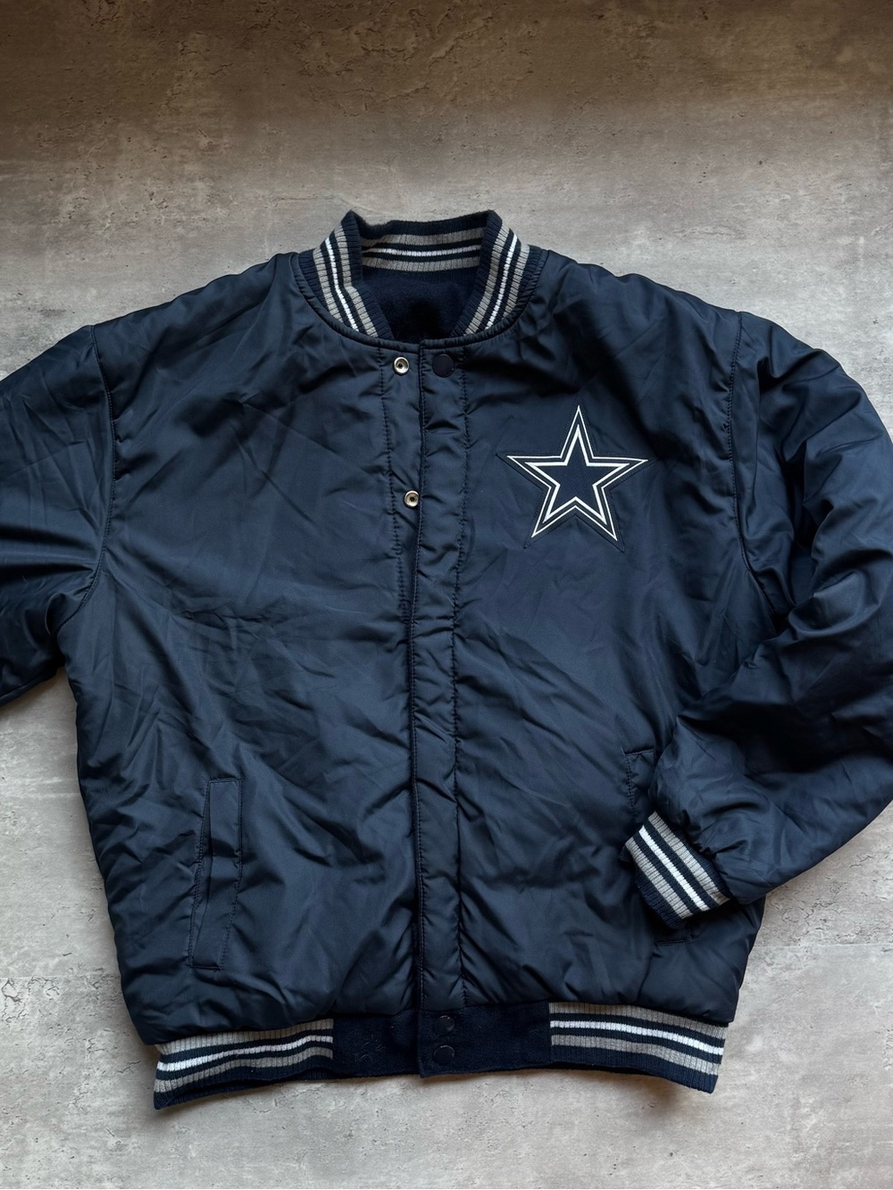 Men's Navy Star Bomber Jacket - Unbranded